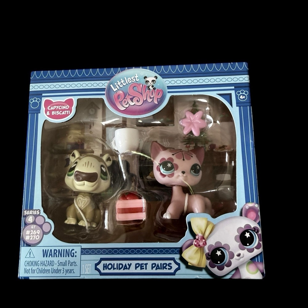 Littlest Pet Shop G7 Holiday Pet Pairs Series 4 Capycino & Biscatti 269 &270 New